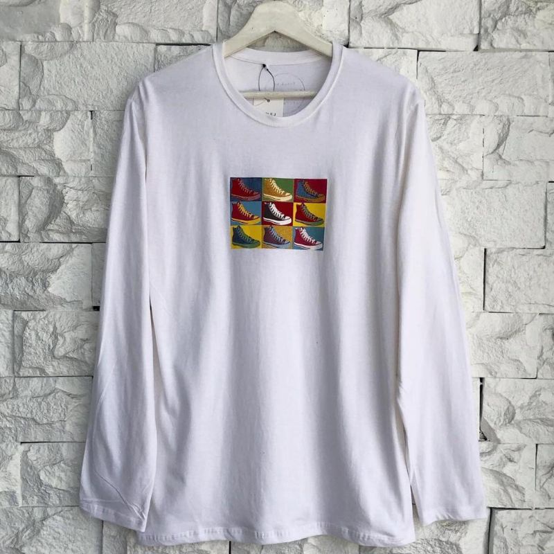 Kaos Distro Pria / wanita Lengan Panjang Motif Vespa Tanah Abang Murah