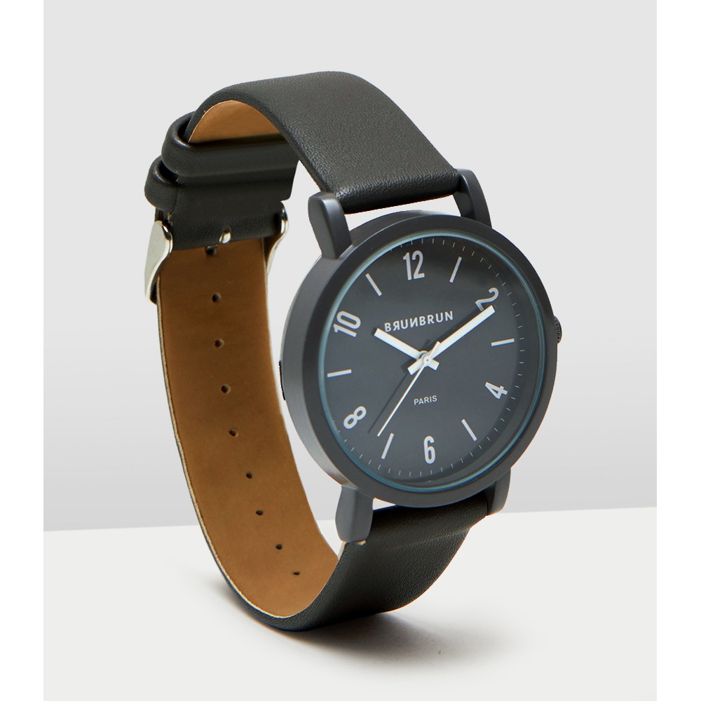 JAM TANGAN BRUNBRUN PARIS NATHAN WATCH IMPORT DISKON MEMBER APR21-DARK GREY