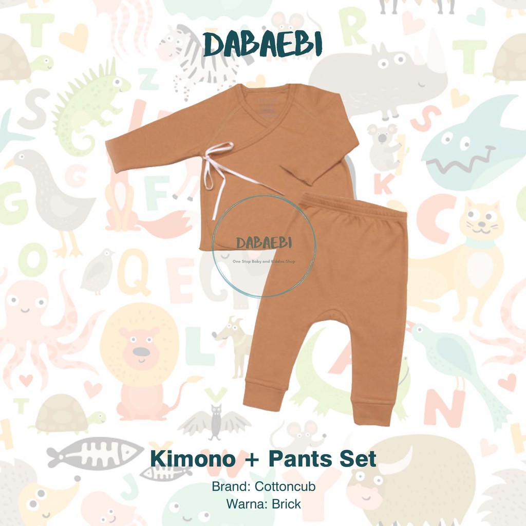  100 ORGANIC  COTTON Cottoncub Kimono Pants Set Baju  