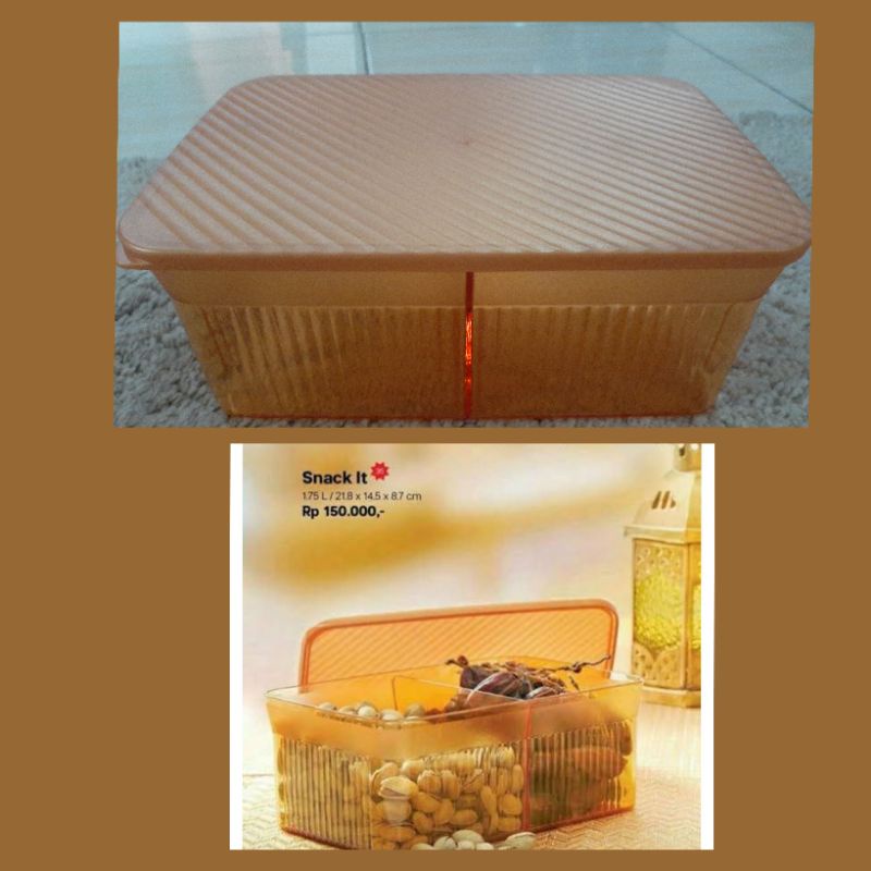 Snack it gold tupperware