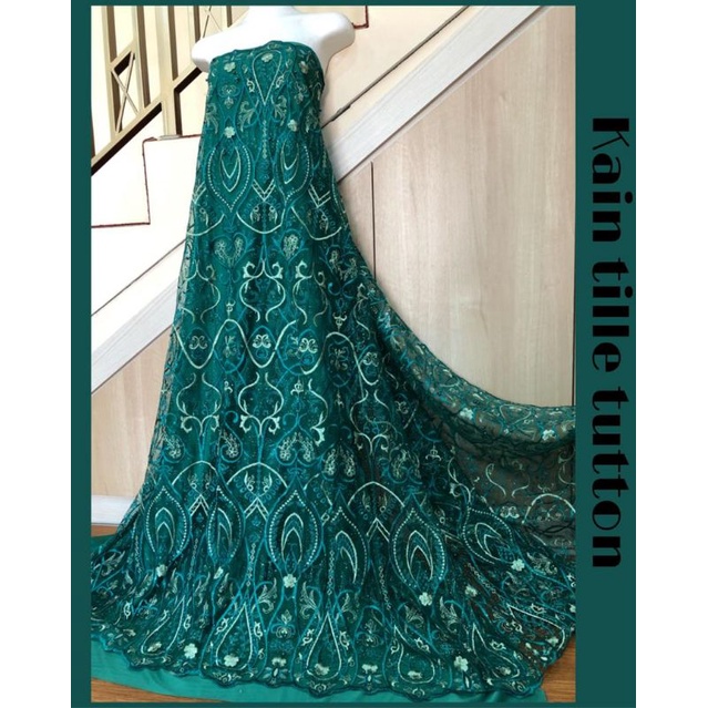 Kain Tile/Tulle Bordir Tutton, tile kain brokat, tile mutiara, tile bordir, tile polos, tile glitter
