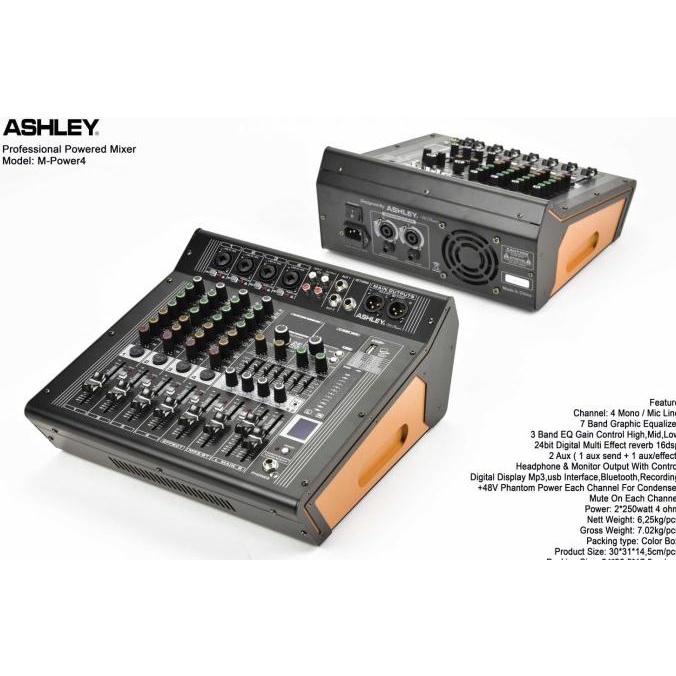 @=@=@=@=] Mixer Live Studio Ashley MPower 4 Channel M Power4 Power 500watt ORI