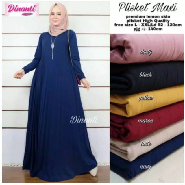 Fourfashion GAMIS PLISKET LISKERIA GAMIS MUSLIM WANITA JUMBO FIT TO XXL