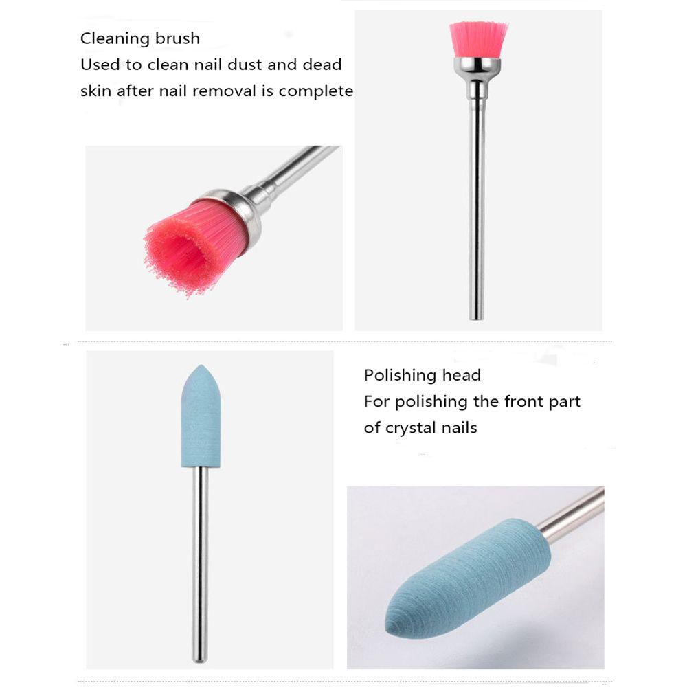 Agustina Set Gerinda Kuku Portable Profesional Berputar Milling Cutter Alat Perawatan Kuku Manicure Pedicure Tools Alloy Nail Sanding Tool