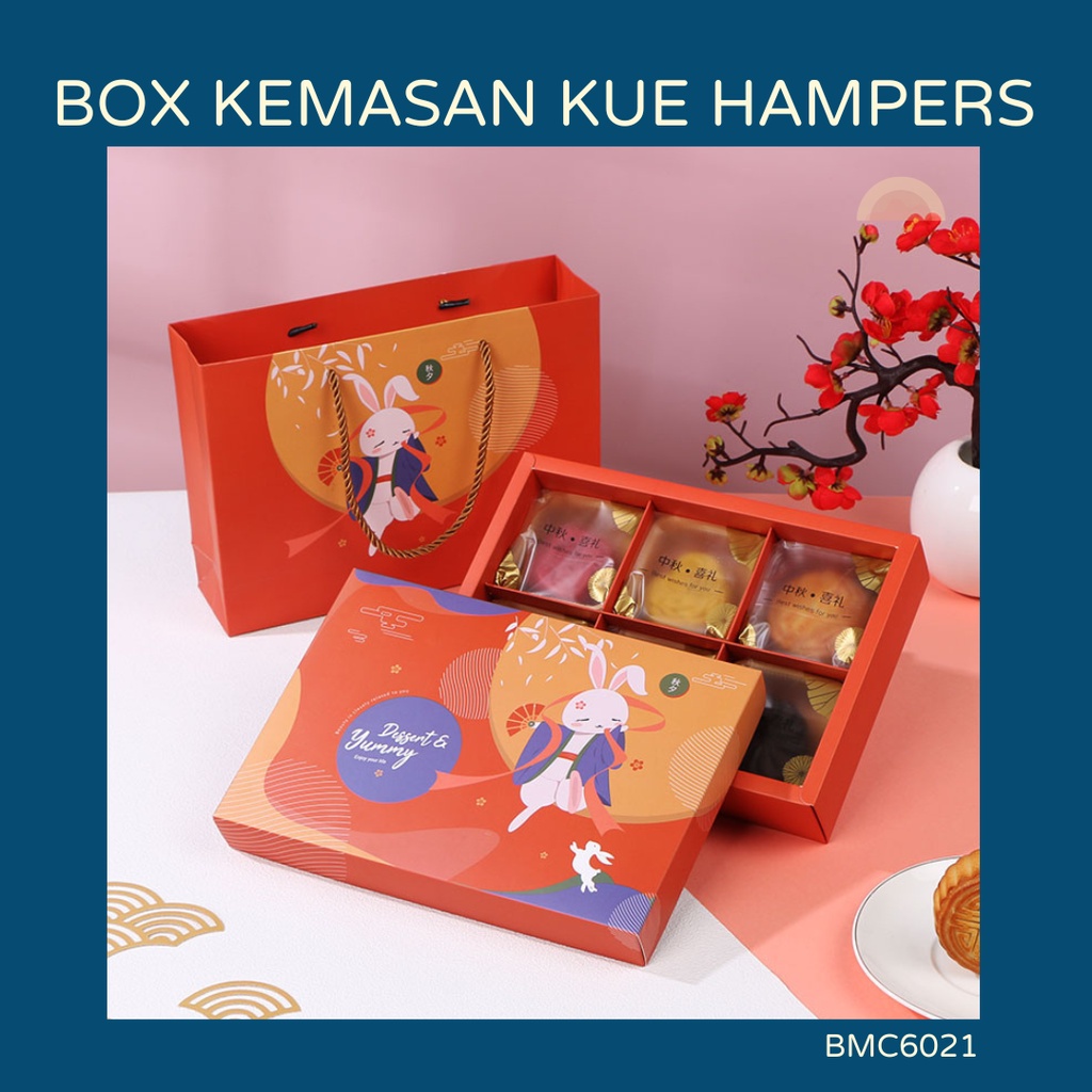 

[5 PCS] Box Kotak Packaging Imlek Nastar Mooncake Kue Bulan isi 6 BMC6021