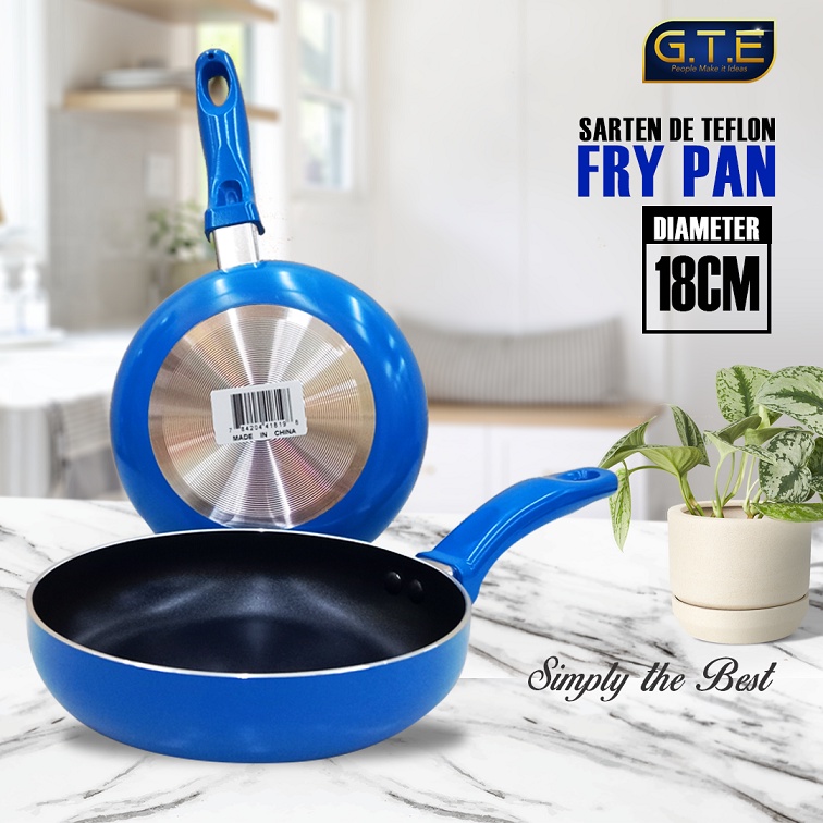 GTE| Frypan TEFLON Anti Lengket Diameter 18CM Granite Coating / Granite Wajan / Super Pan Wok 18 cm