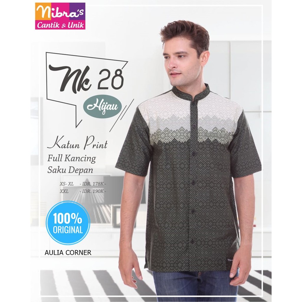 Baju Koko Eksklusif Koko Nibras NK 28 Hijau ORIGINAL