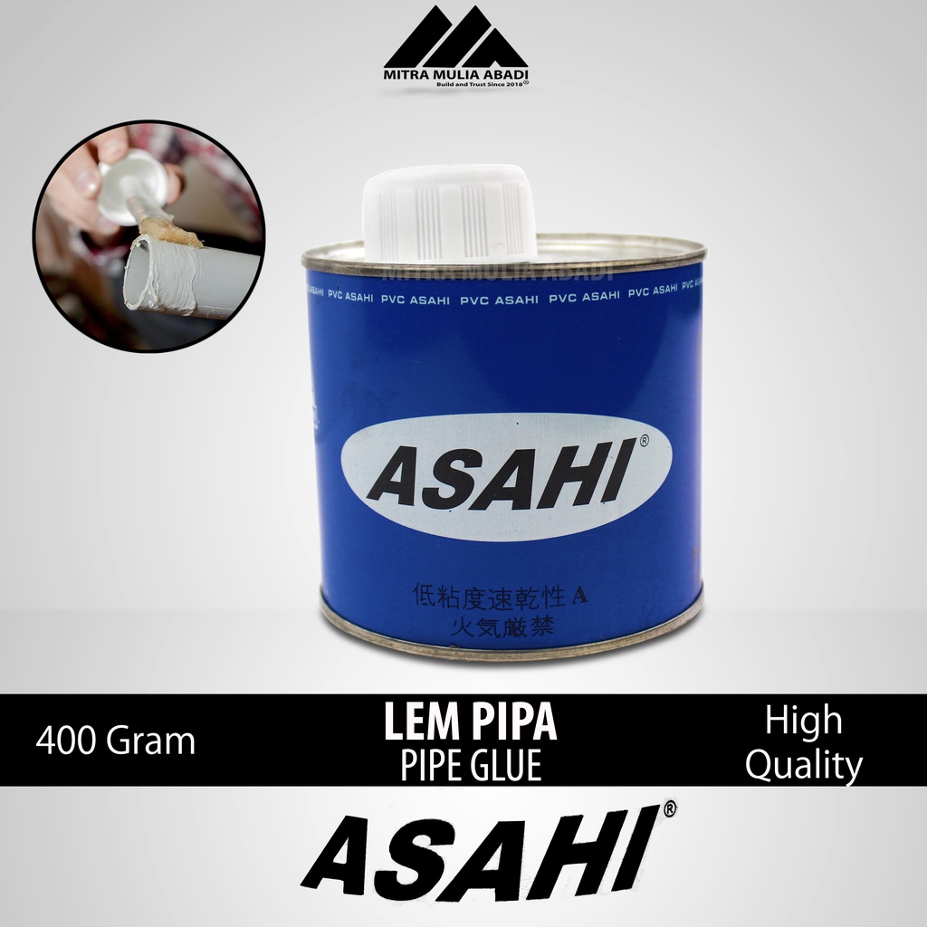 Lem Paralon / PVC glue / ASAHI / Lem Pipa 400 Gram Kaleng