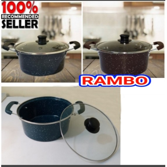 PANCI KUAH 24CM GSE TG24 / WAJAN ENAMEL MANGKOK TUTUP KACA SERBAGUNA SR