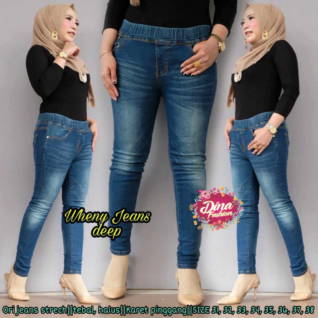 KF - CELANA JEANS JUMBO REKA JEGGING WISKER  // CELANA JEANS WANITA JEGGING RIPPED BIG SIZE