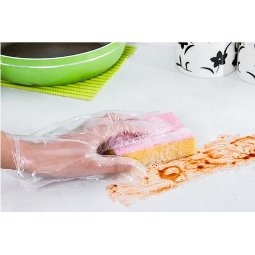 Sarung Tangan Plastik isi 100 ∭ plastic hand glove pelindung tangan ♘ L0 SF Q1