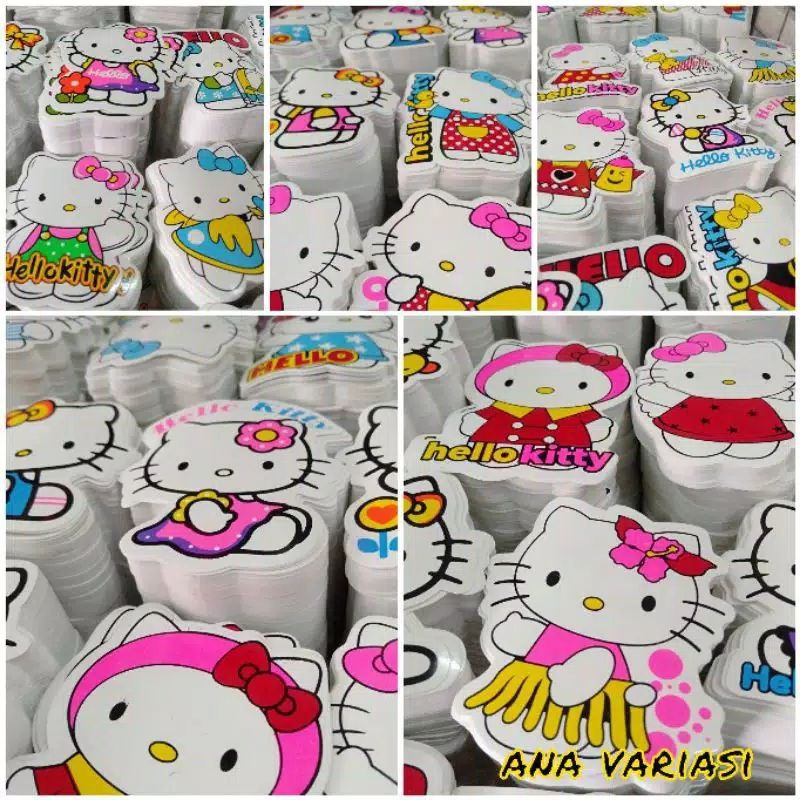 

stiker sticker anak anak motif hello Kitty permanen anti air