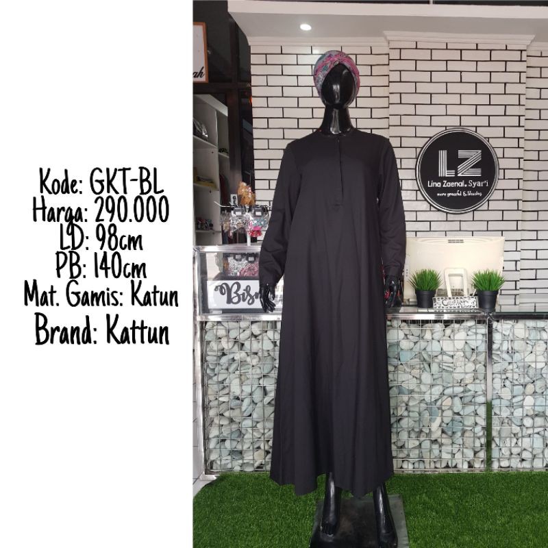 Gamis Katun Hitam Polos