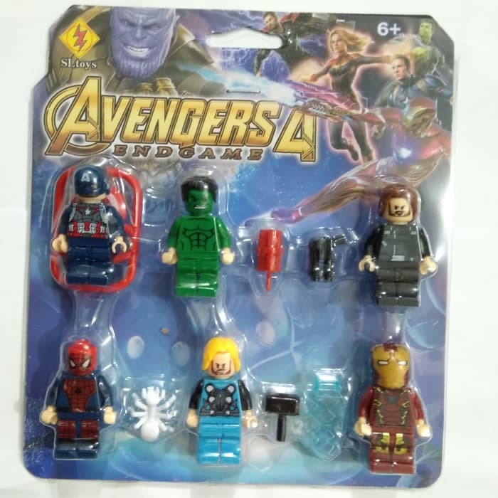 JK -  Mainan Lego Avengers Marvel Super Hero Minifigure Brick set Isi 6