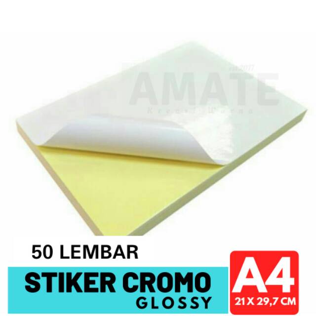 

Sticker Cromo Glossy A4 (50 Lembar) Kertas Stiker Kilap