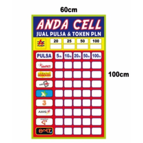 

Diskon Spanduk Banner bacdrop Konter Pulsa 100X70 cm Berkualitas