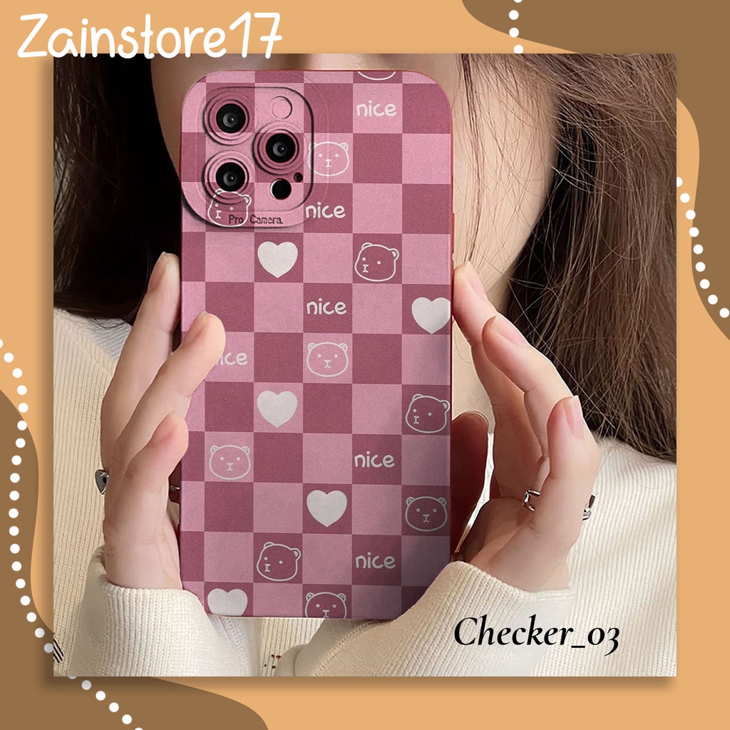 Jual Case Custom Desain Checkered Aesthetic Pattern Kotak Kotak Aesthtic Casing Softcase