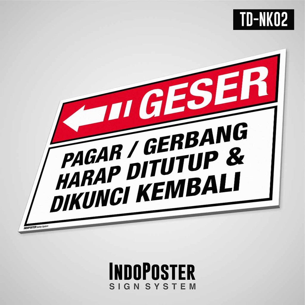 

Sign PVC Pintu Pagar Gerbang Harap Ditutup dan Dikunci Kembali Arah Kiri / Kanan