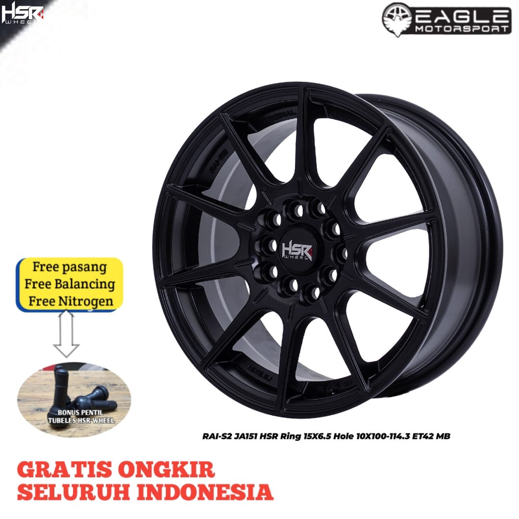 Velg R15 Pelek Mobil Innova Ertiga Terios BR-V Sienta Pelek ORIGINAL HSR RAI-S2 Ring 15