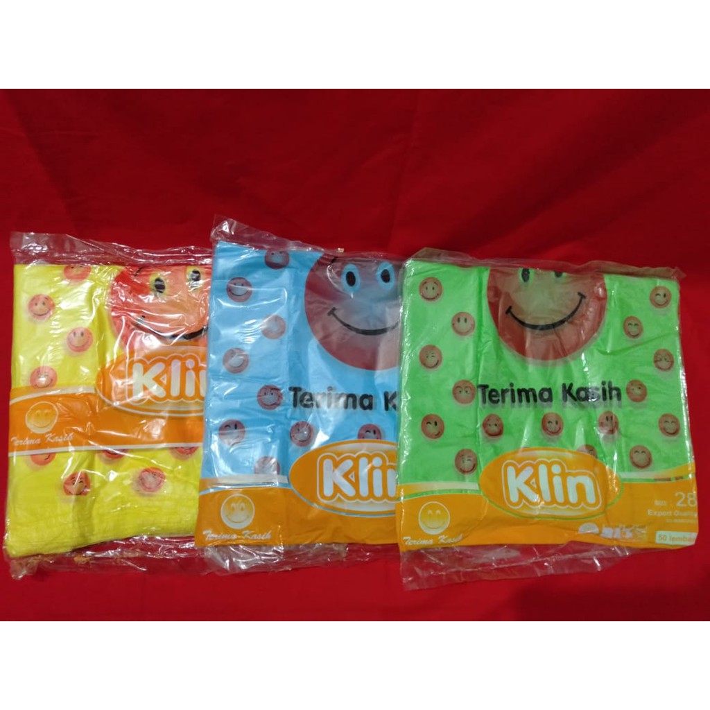 PALING BAIK!!! Kantong Kresek Warna Motif Smile uk. 28 Harga per (1pack)