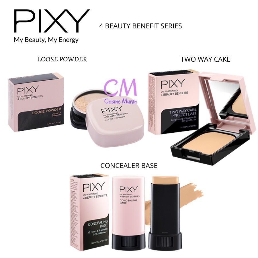 CM ✨ PIXY UV WHITENING 4 BEAUTY BENEFITS SERIES | LOOSE POWDER STICK FOUNDATION TWO WAY CAKE