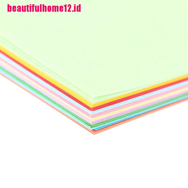 【beautifulhome12.id】100x Handmade Origami Paper For Kids 10 Colors Double Sides Folding Paper 7*14cm