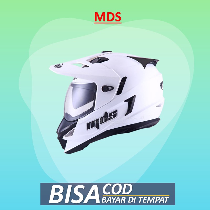 Helm Fullface MDS Super Pro Solid White Helm MDS Full Face