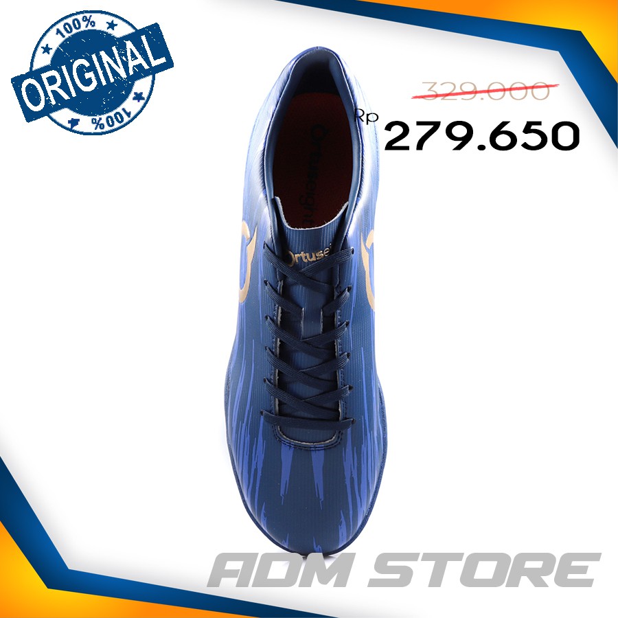 Sepatu Futsal Ortuseight Raven In Deep Blue/Gold Original 100%