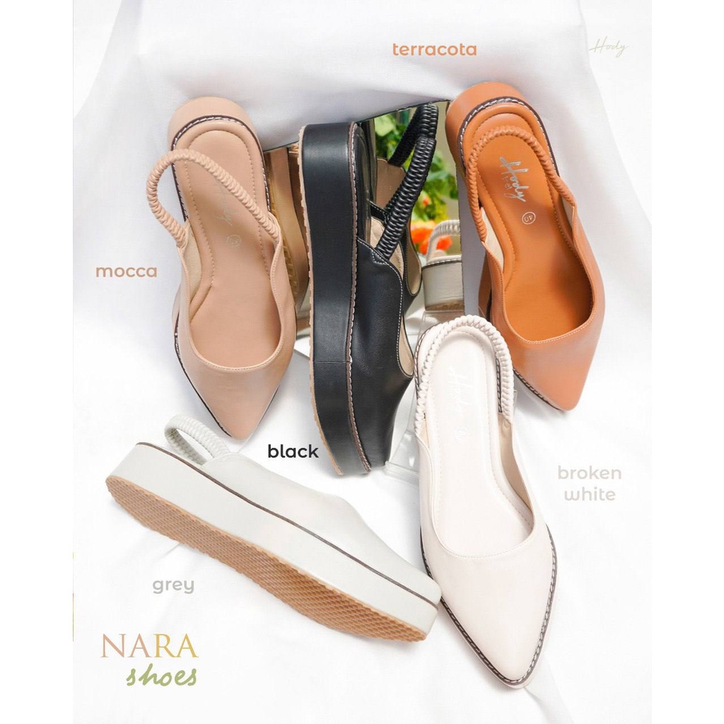 NARA SHOES - HODY sandal sepatu wanita tinggi hak 3,5 cm Wedges Wanita
