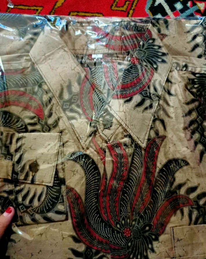 Kemeja Batik Pria Lengan Panjang Slimfit Size M L Xl