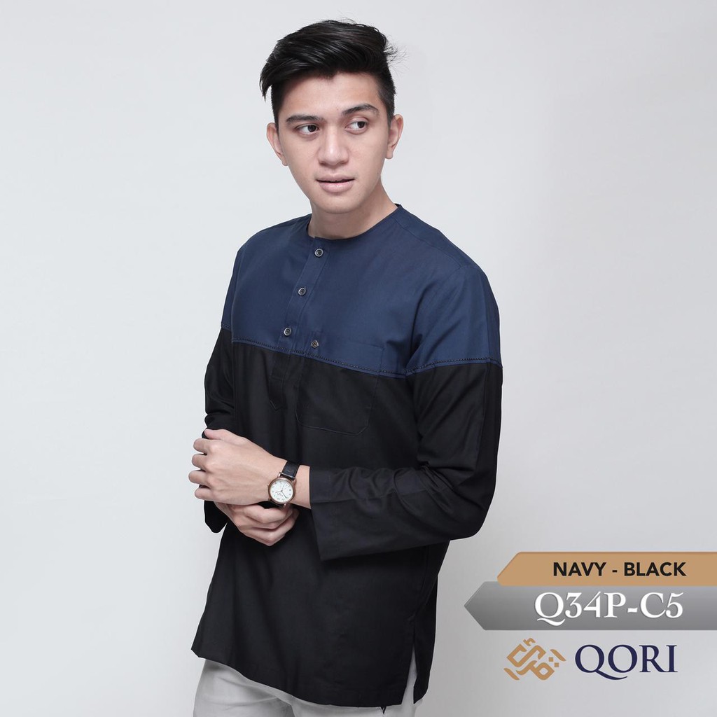  Baju  Koko Qori  Casual Q34P C Lengan Panjang Shopee 