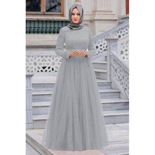 Almaer Gamis Pesta Brukat / Gamis Kondangan Remaja Dewasa/ Fashion Wanita Muslim