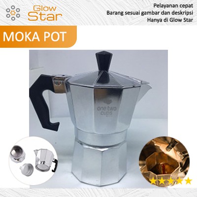 Espresso Coffee Maker Moka Pot Teko Stovetop Filter 50/100/150 ml