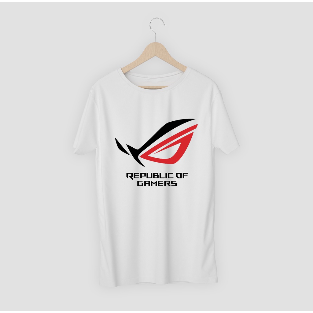 T Shirt ROG PUTIH Kaos Distro Gaming