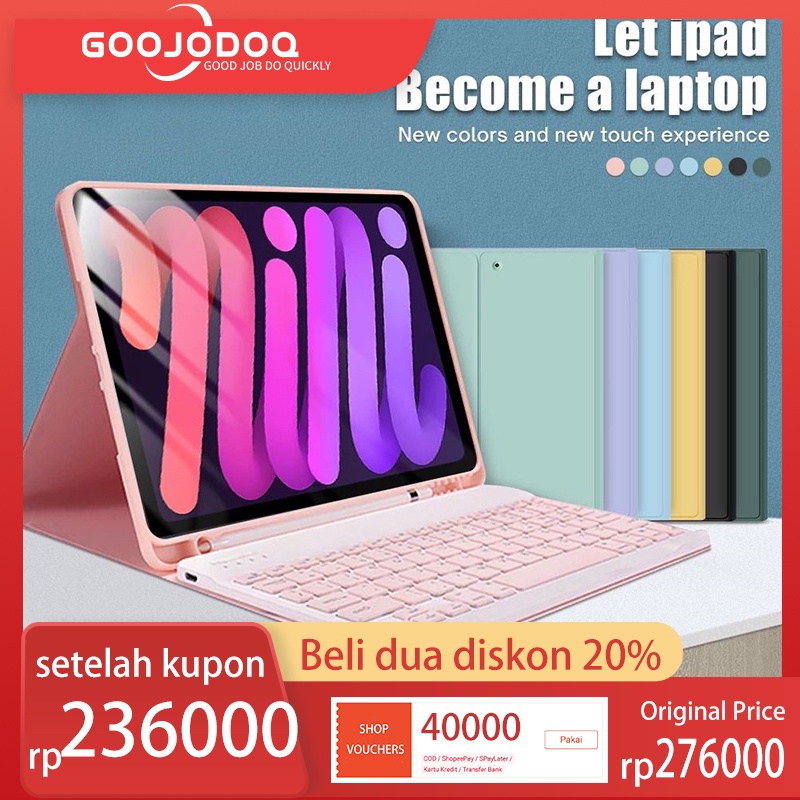 【Beli dua diskon 20%】 Goojodoq For ipad Casing Keyboard Bluetooth Untuk