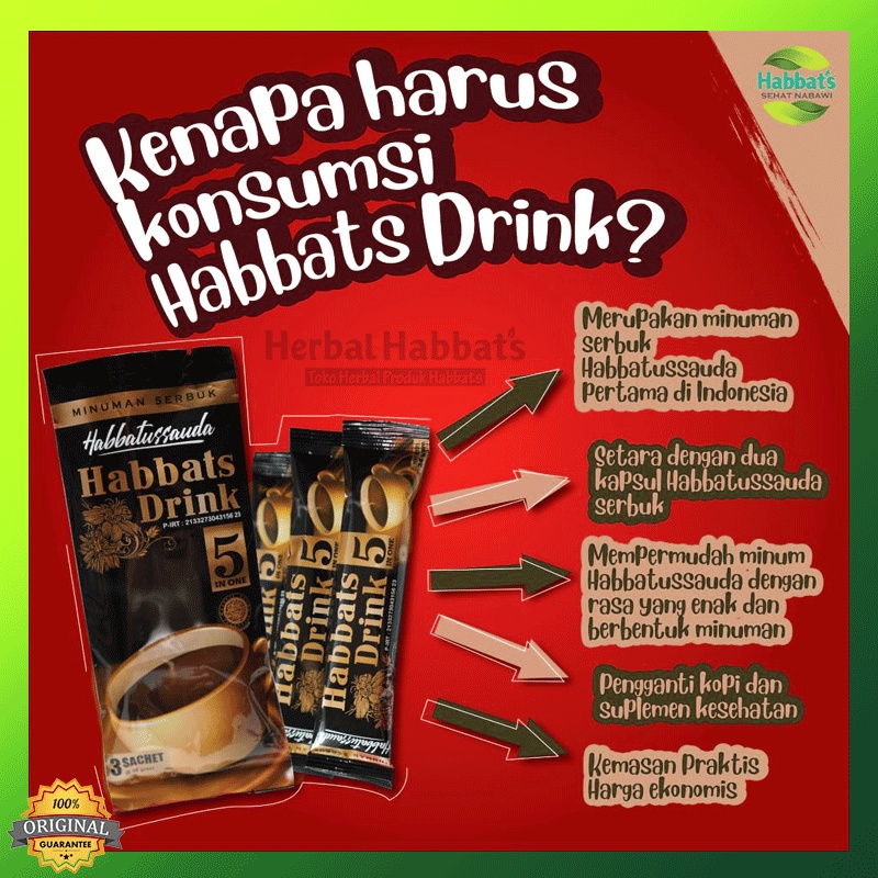 

minuman herbal habbatussauda habbats drink kemasan isi 3