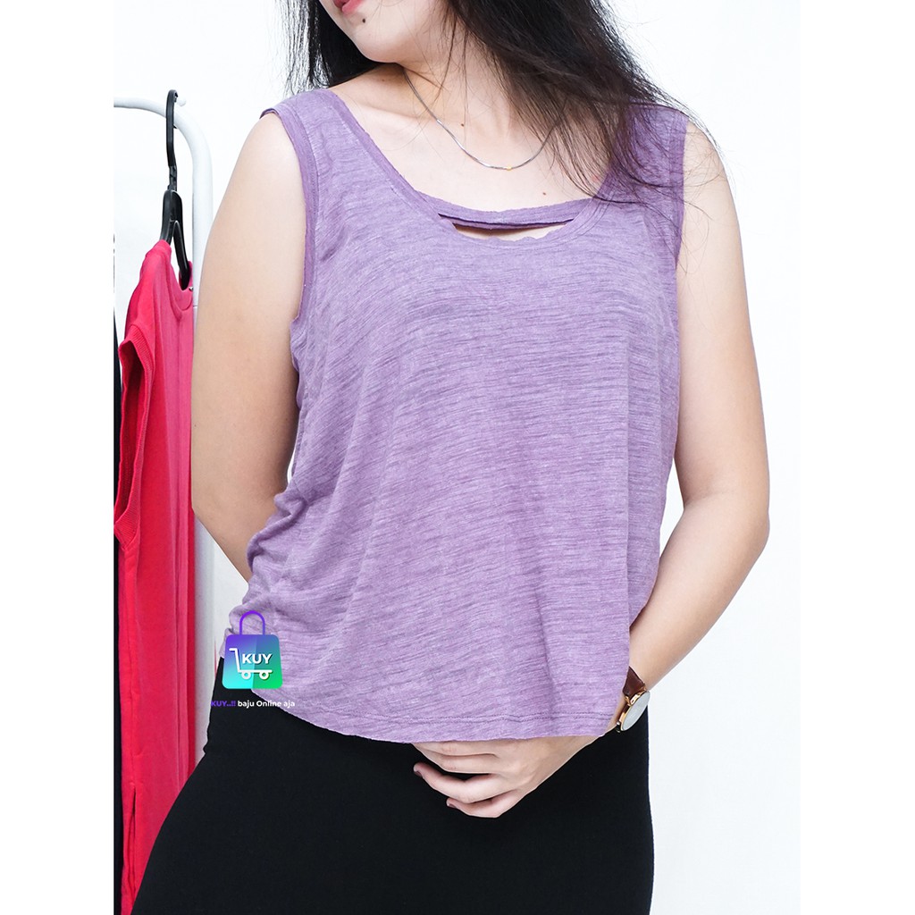 BAJU SINGLET/TANKTOP WANITA M&M LEHER  TALI ORI