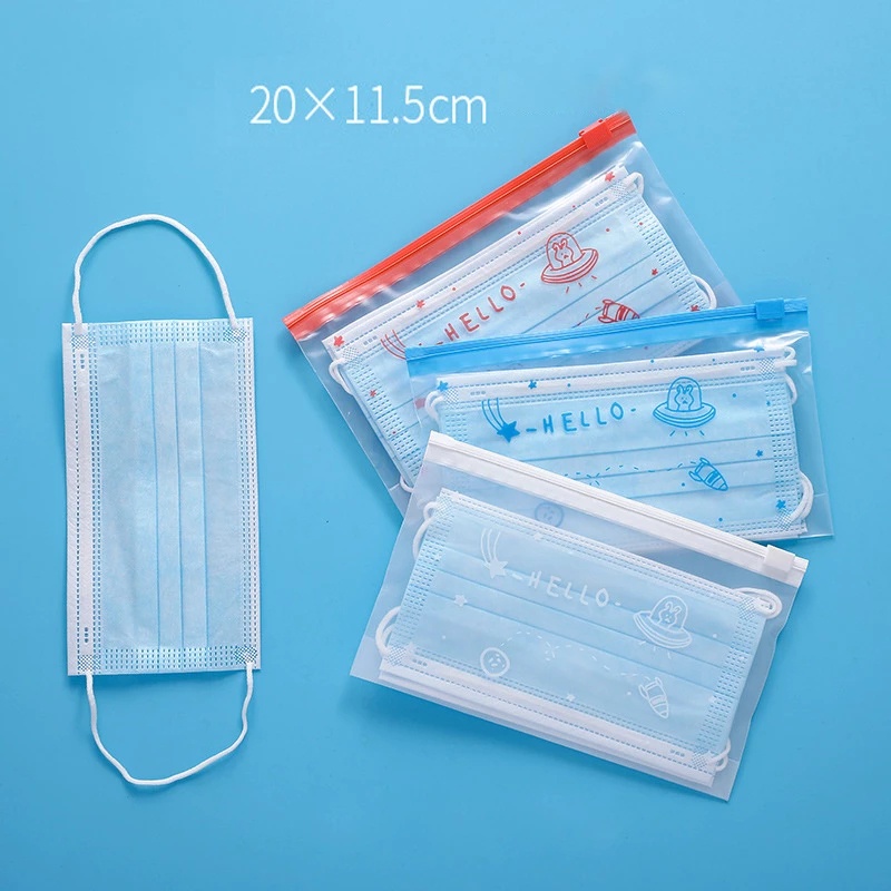 Portable Face Mask Storage Sealed Packing Dust-proof Vacuum Zipper Packing Bag