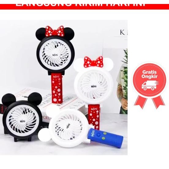 ➽ Kipas Angin Mini Tancap Genggam Lipat Mickey Micky Miky Miki Mini Mouse Karakter Lucu Portable Fan