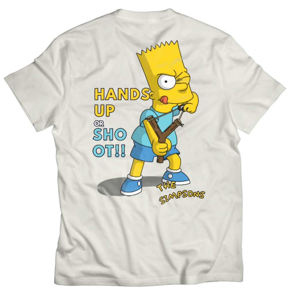 TSHIRT KEKINIAN  DTF THE SIMPSONS UNISEX SERIES 01| BART SIMPSON HANDS UP T-SHIRT FASHION| BAJU KAOS ATASAN UNISEX PRIA DAN WANITA