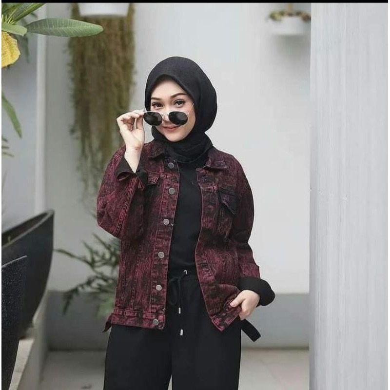 JEANS SANDWASH MAROON PREMIUM size L PRIA WANITA MURAH