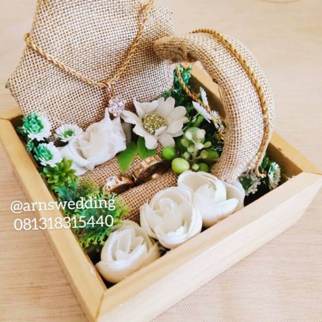 Dome 10x10cm / Ring Box Rustic / Perhiasan 1 Set / Kotak Mahar / Box Mahar / Box Cincin /  Ring Box