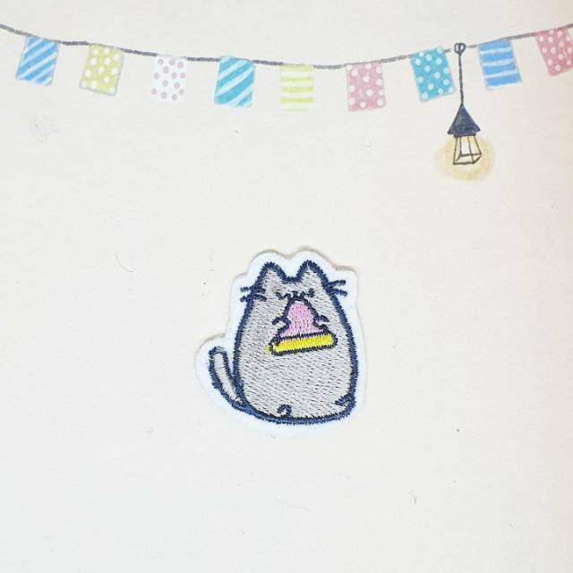 Patch Iron Bordir Pusheen Cat/Patch Bordir Kucing