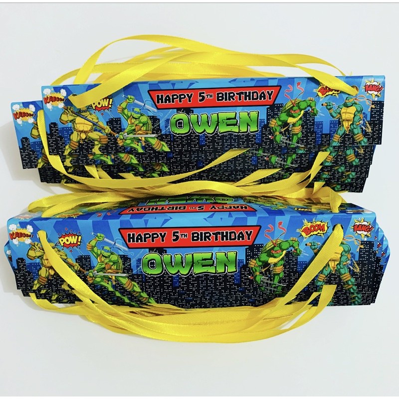 

Ninja Turtle / Kura Kura Ninja Snack Label Snack / Kemasan Souvenir / Hamper / Plastik Kado