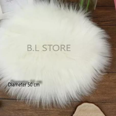 EK66 ✮ HARGA SPESSIAL  | Alas Foto Bulu Putih | Alas Foto Bulu | Alas Foto Bulu Persegi & Diamet