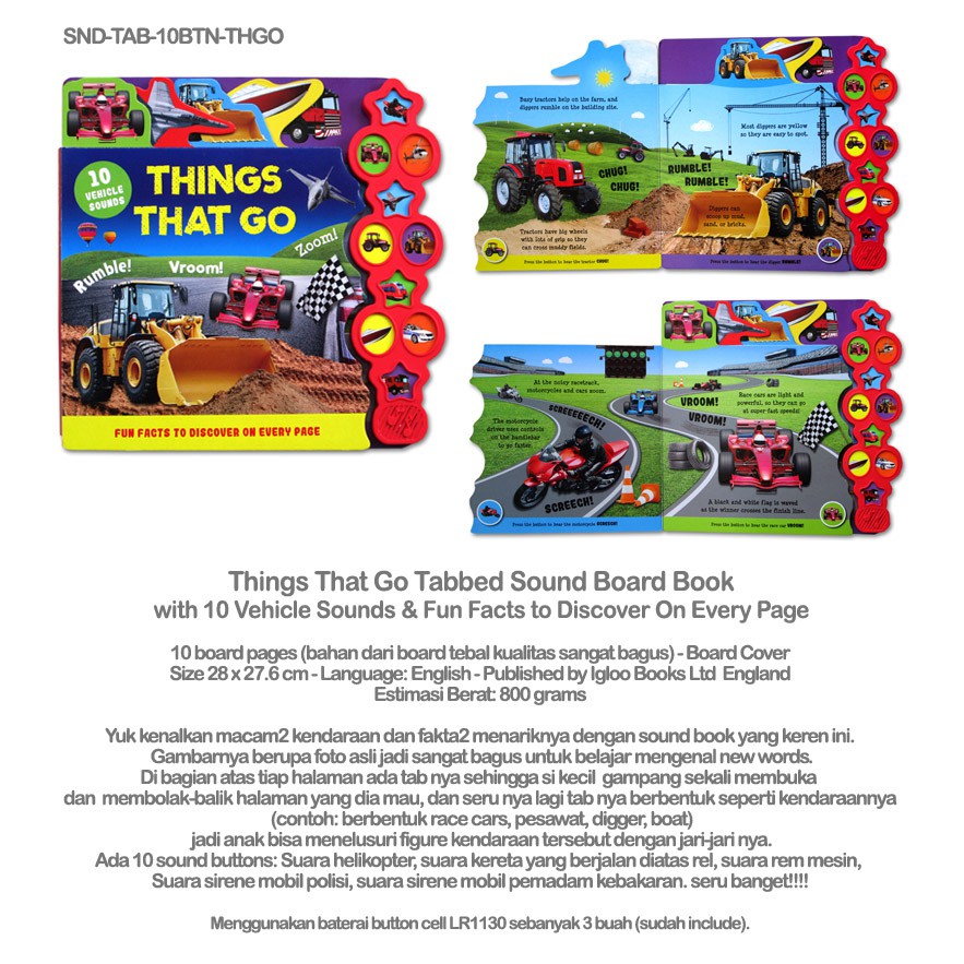 SOUND BOOK THINGS THAT GO / SOUND BOOK KENDARAAN