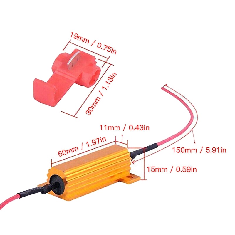 [BISA COD] Resistor Sein 50w 6 Ohm Solusi Lampu Sein Led Hyper Flash Jadi Normal Kembali