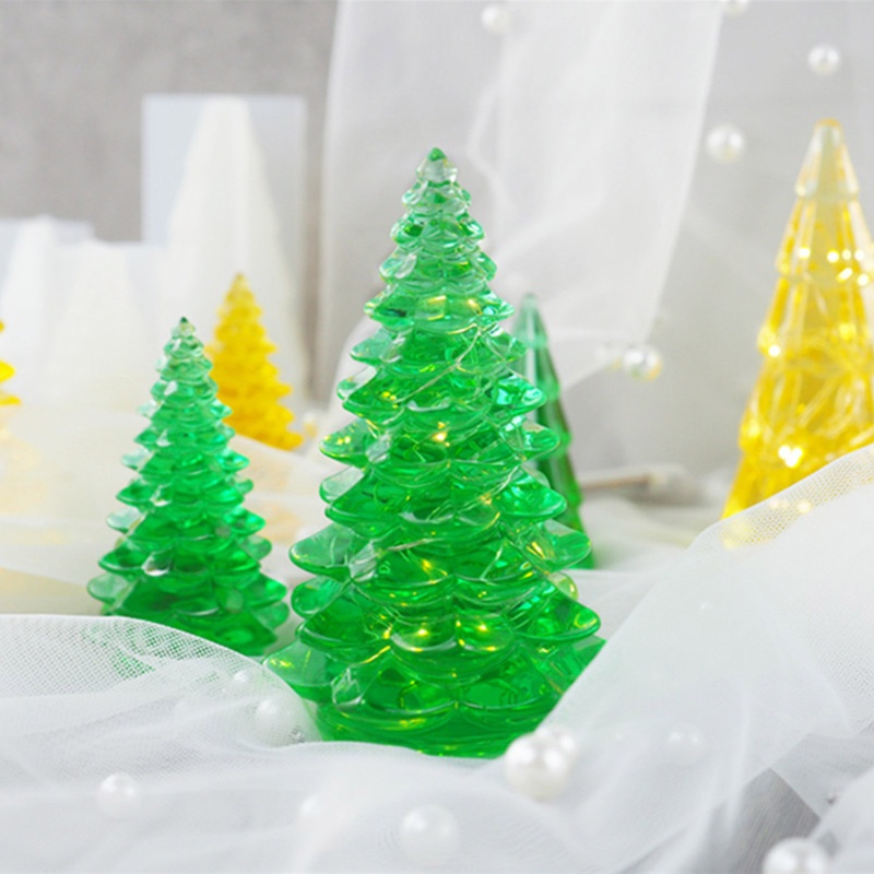 Cetakan Resin Bentuk Pohon Natal Bahan Silikon Untuk Ornamen Meja