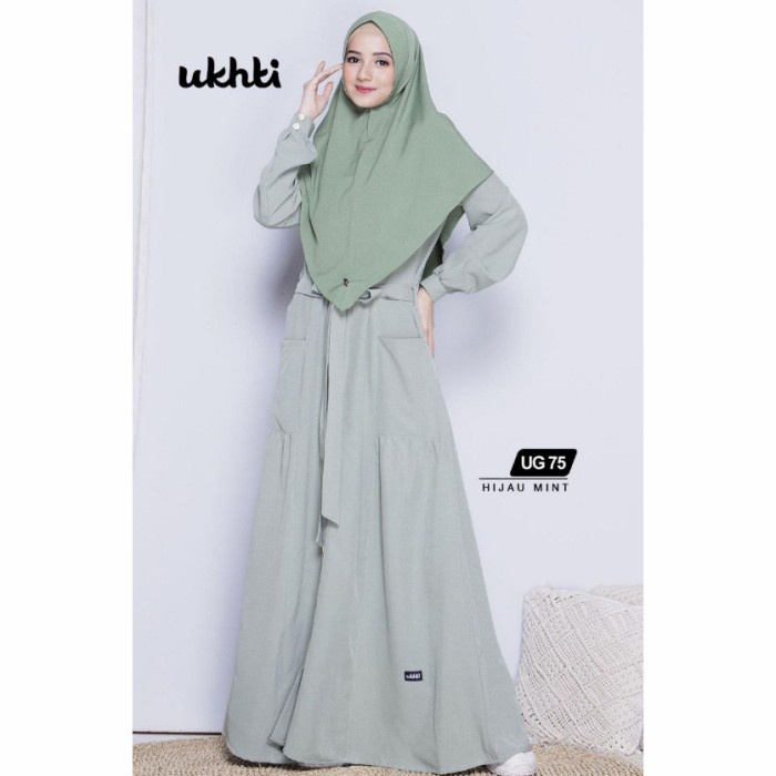 GAMIS WANITA DEWASA - baju dress syari muslim rose creepe ug75 ukhti - S