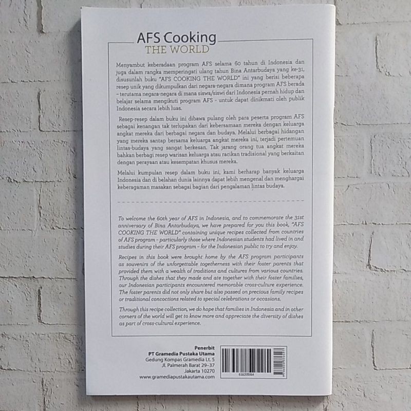 AFS Cooking The World - Buku resep unik yang dikumpulkan dari negara dimana program AFS berada